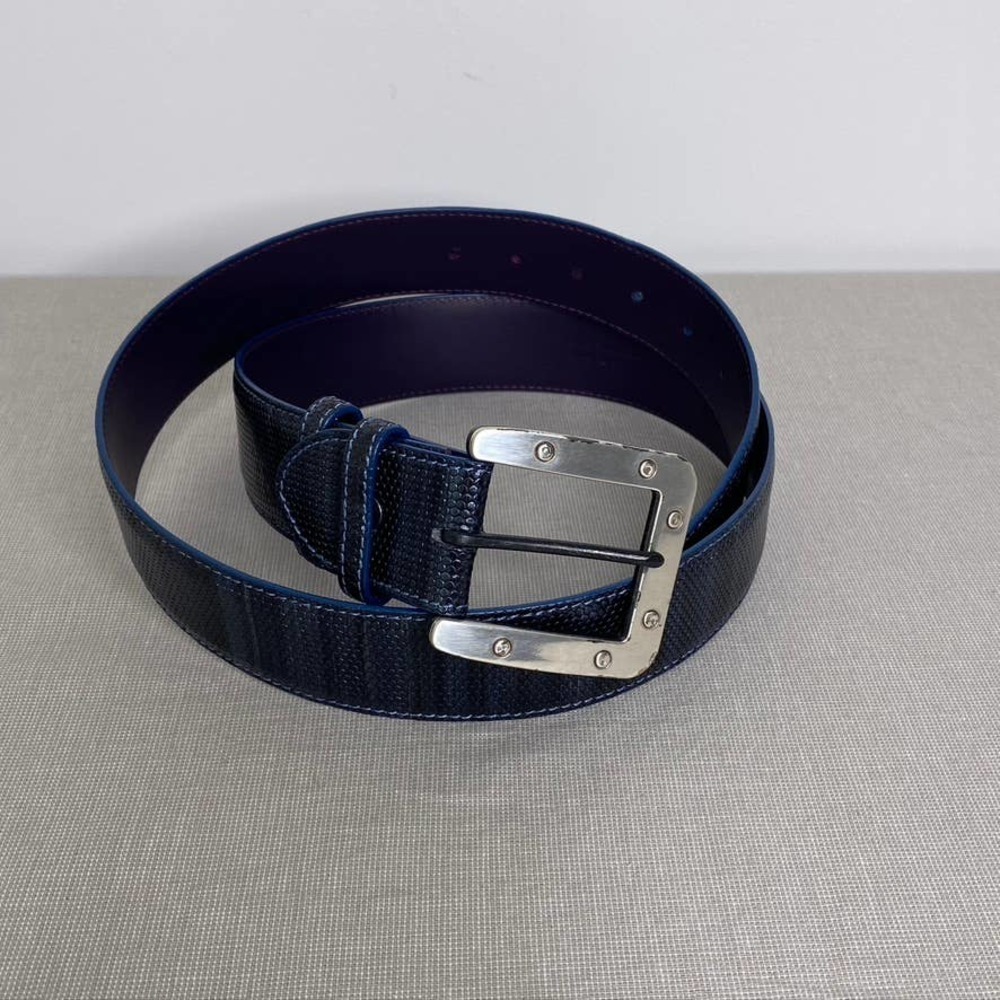 Elliot Rhodes blue leather belt‎